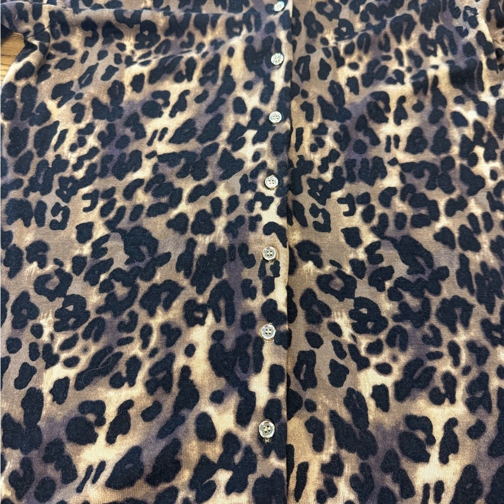 NWT Charter Club Woman 0X Leopard Print Gold Button Cardigan - Picture 7 of 12